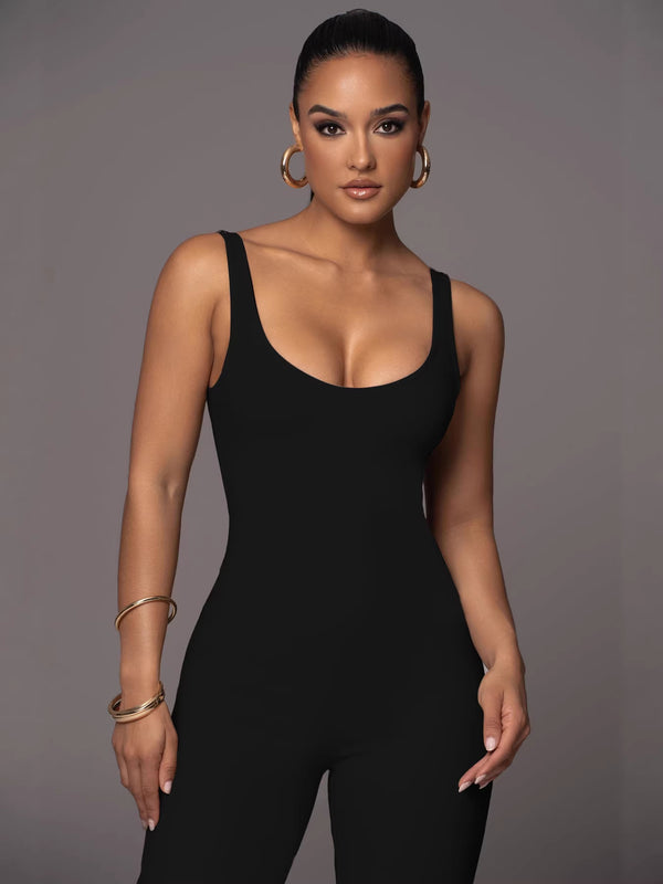 Printed U-Neck Jumpsuit for Nightclub & Party Wear