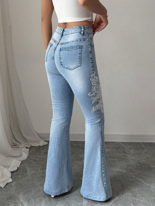 Denim Bell Bottom Pants for Summer Streetwear