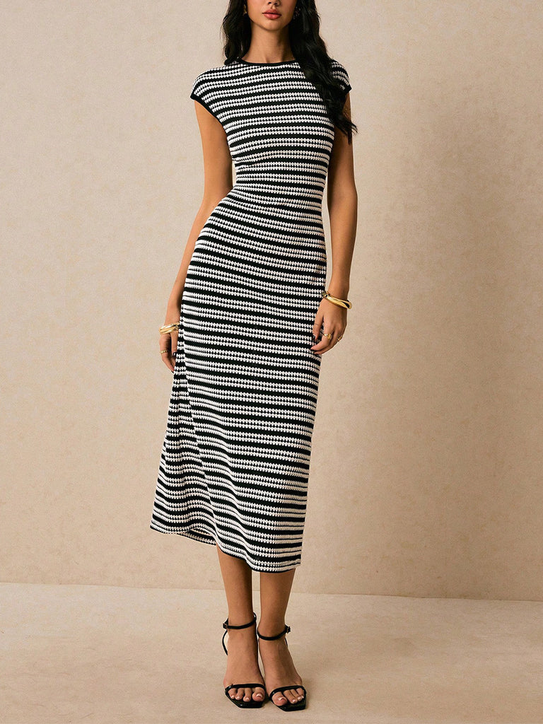Women Knitting Sleeveless Maxi Dress