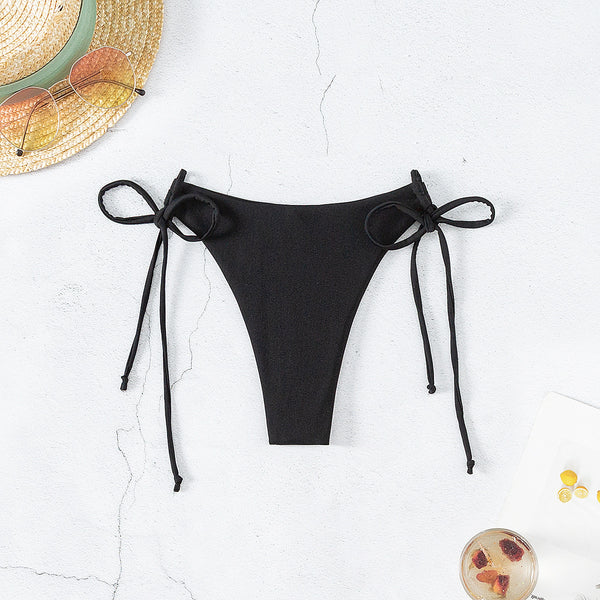 Lace-Up Thong Bikini Swim Trunks for Beachwear