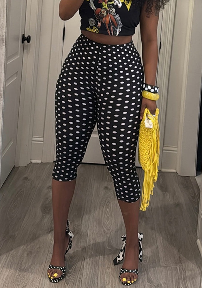 Polka Dot Capri Pants for Summer Casual Wear