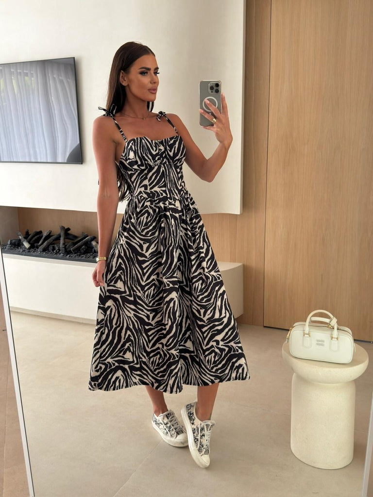 Women Summer Printed Strap Dress