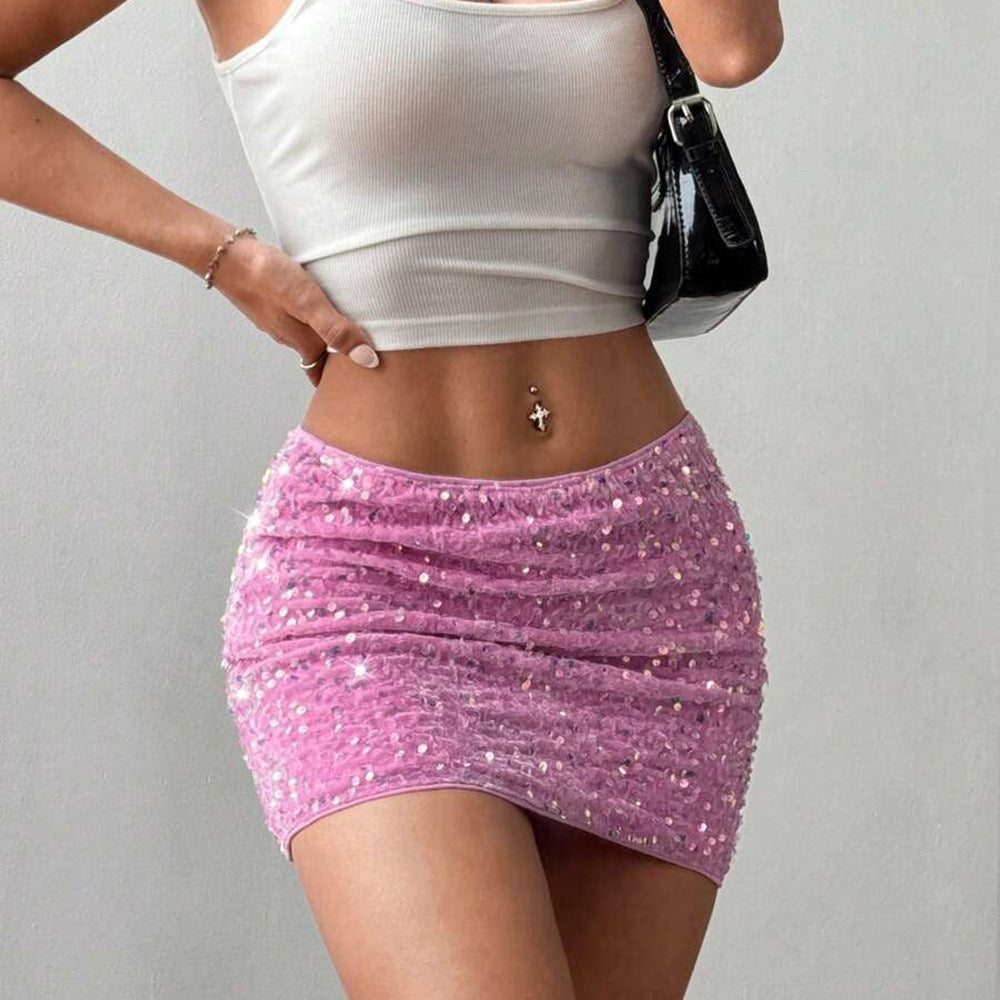 Women's Sequined Bodycon Skirt for Club & Party Wear