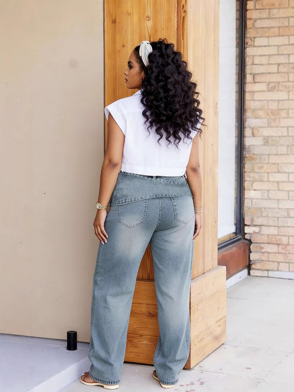 Detachable Denim Cargo Pants for Versatile Streetwear