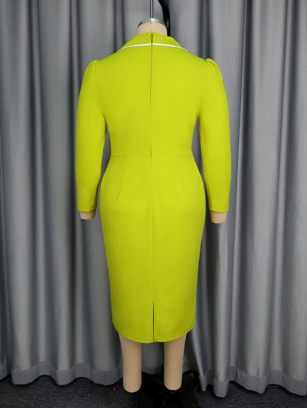 Long Sleeve Ruffled Dress for Formal Evening Parties