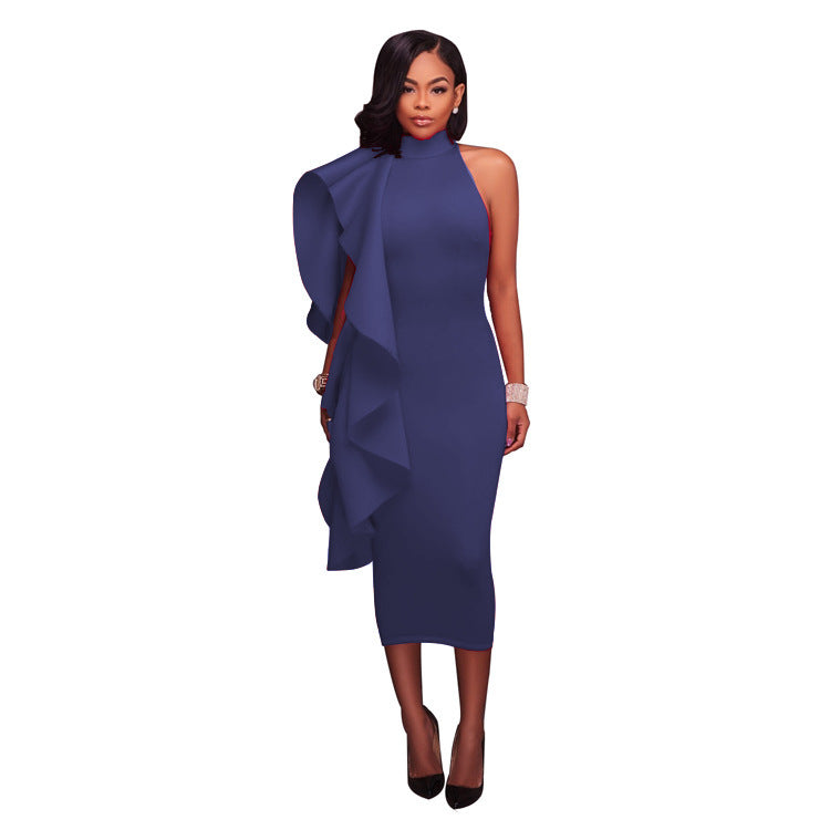 Women Spring/Summer Ruffled Sexy Bodycon Dress