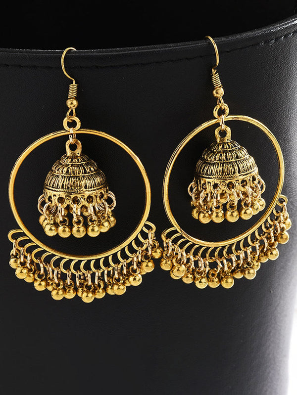 Double Layer Tassel Pendant Earrings Tiynon