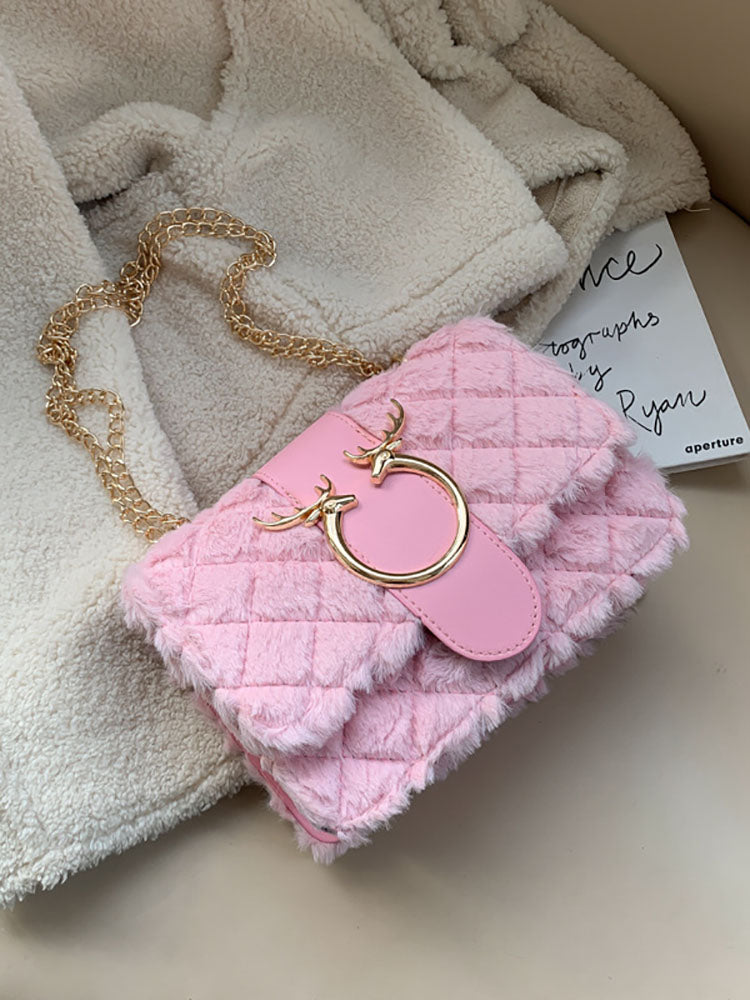 Elk Fluff Chain Crossbody Bags Tiynon