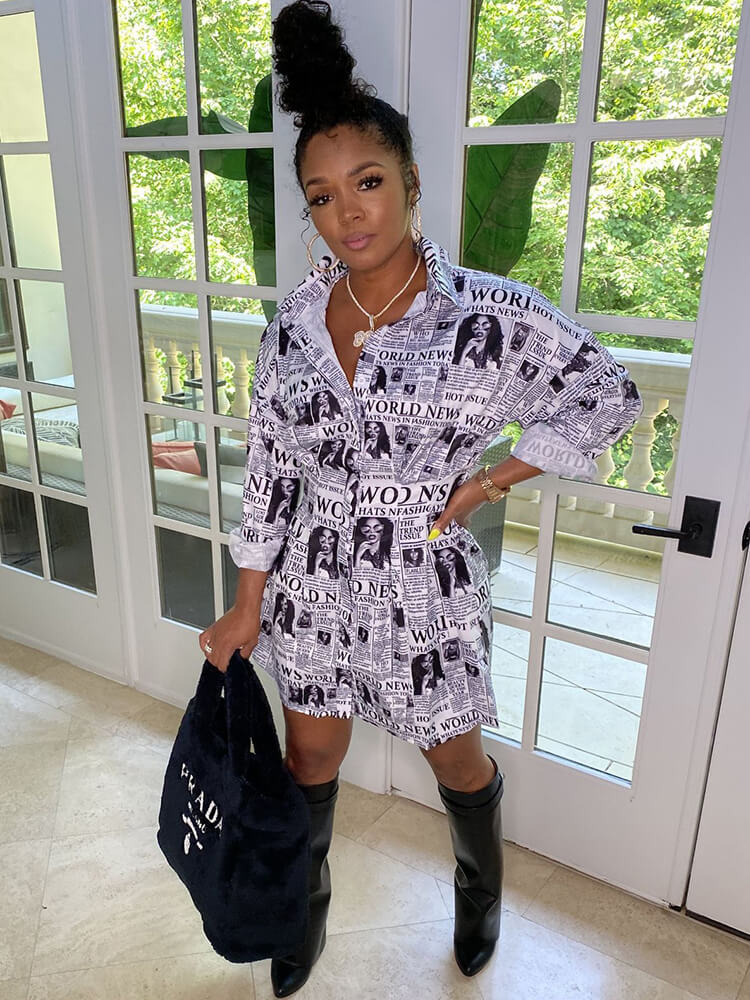 Geometric Long Sleeve Bodycon Mini Dresses Tiynon