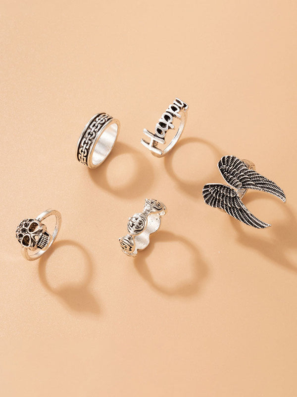 Halloween Five Piece Butterfly Rings Tiynon