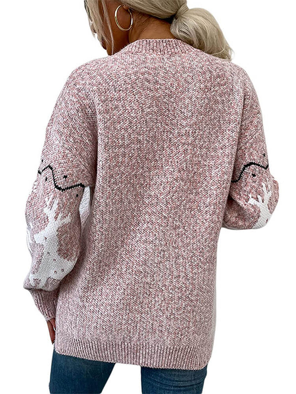Knitted Single Breasted Long Sleeve Christmas Cardigan Tiynon