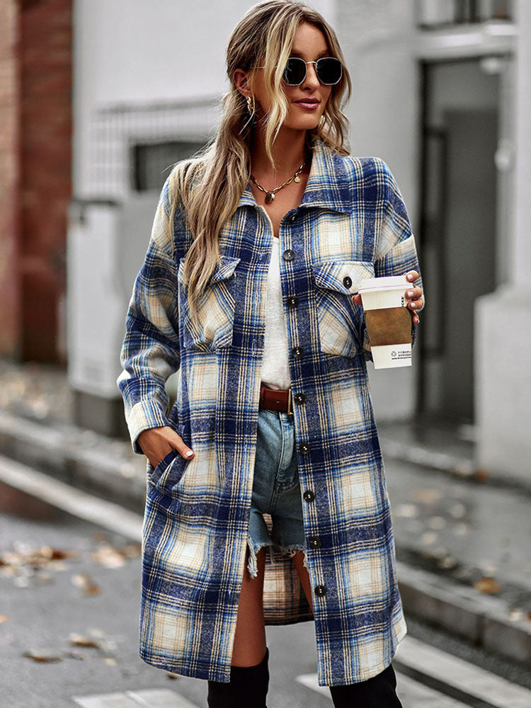 Long  Sleeve Plaid Button Down Casual Shirts Tiynon