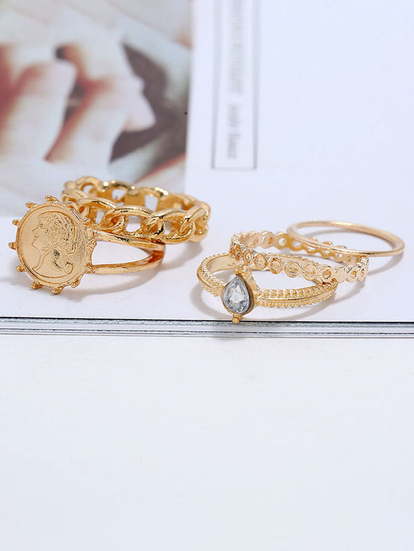 Minimalist Joint Knuckle Geometric Rings Sets Tiynon