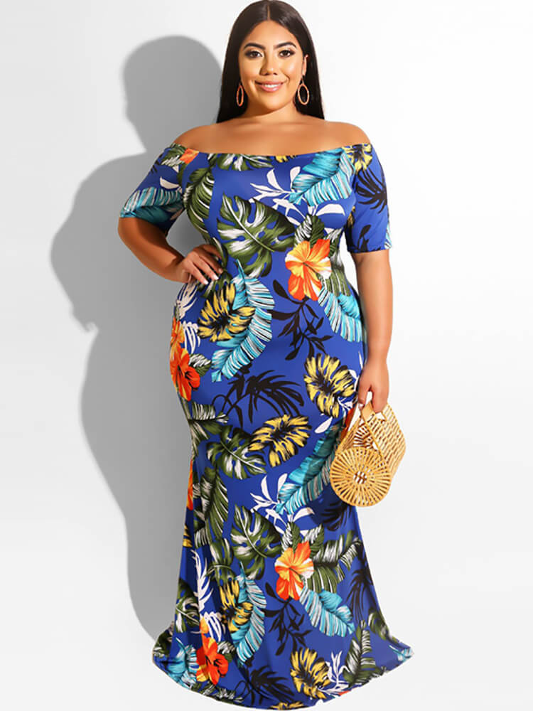 Off Shoulder Short Sleeve Bodycon Maxi Dresses Tiynon