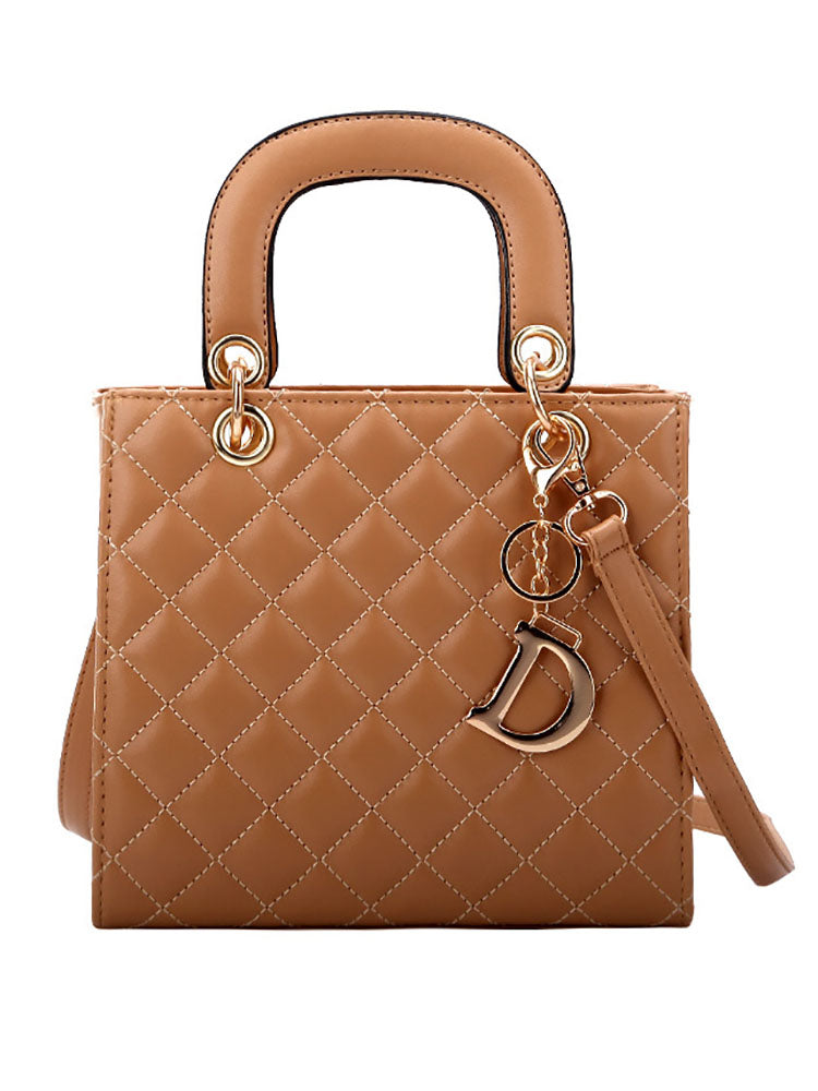 Pendant Simple Quilted Crossbody Bag Tiynon
