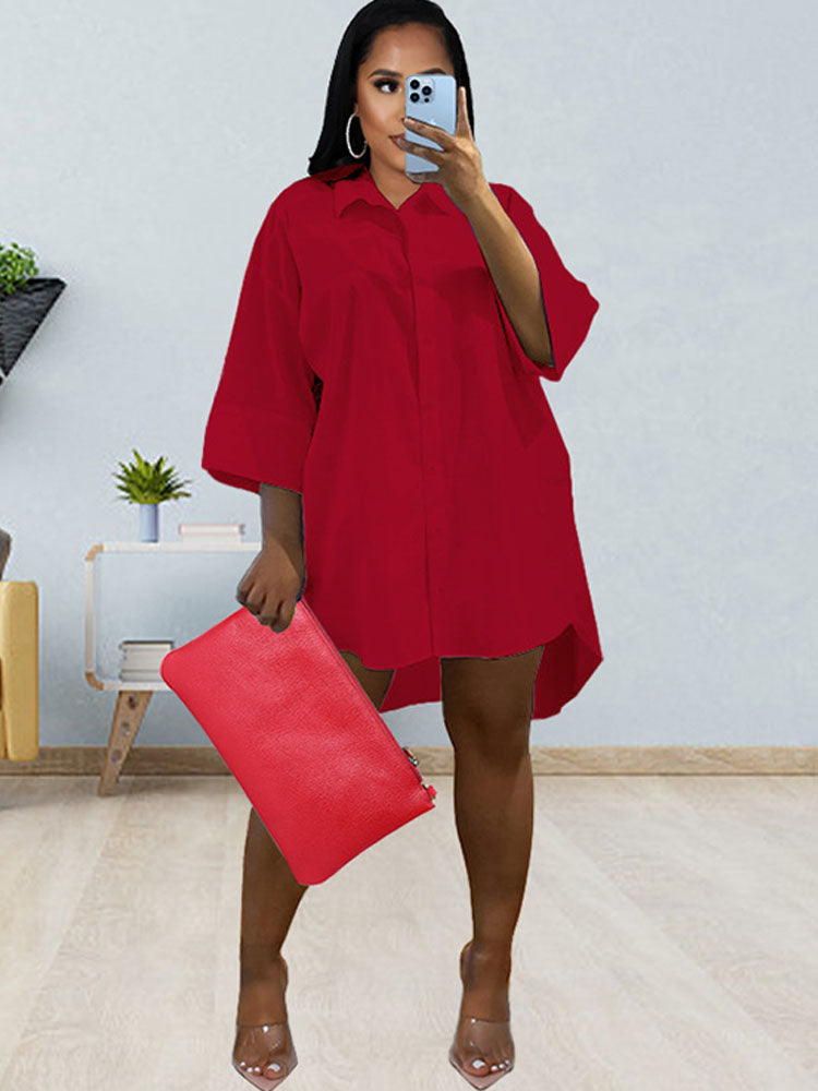 Plus Size Button Down Shirt Dresses Tiynon
