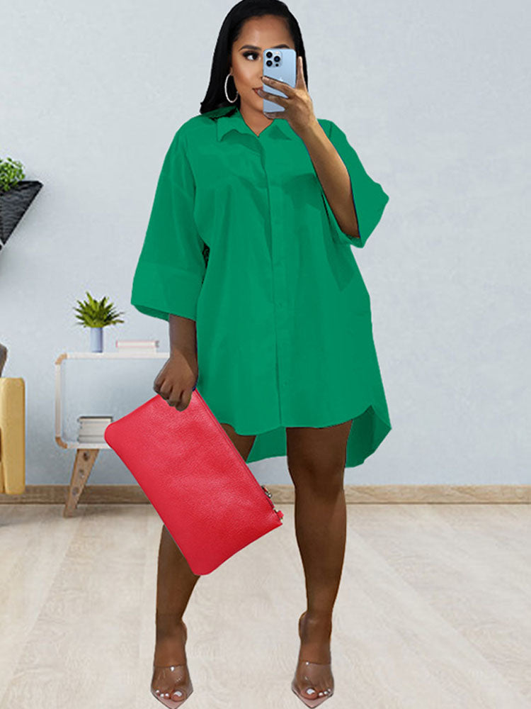 Plus Size Button Down Shirt Dresses Tiynon