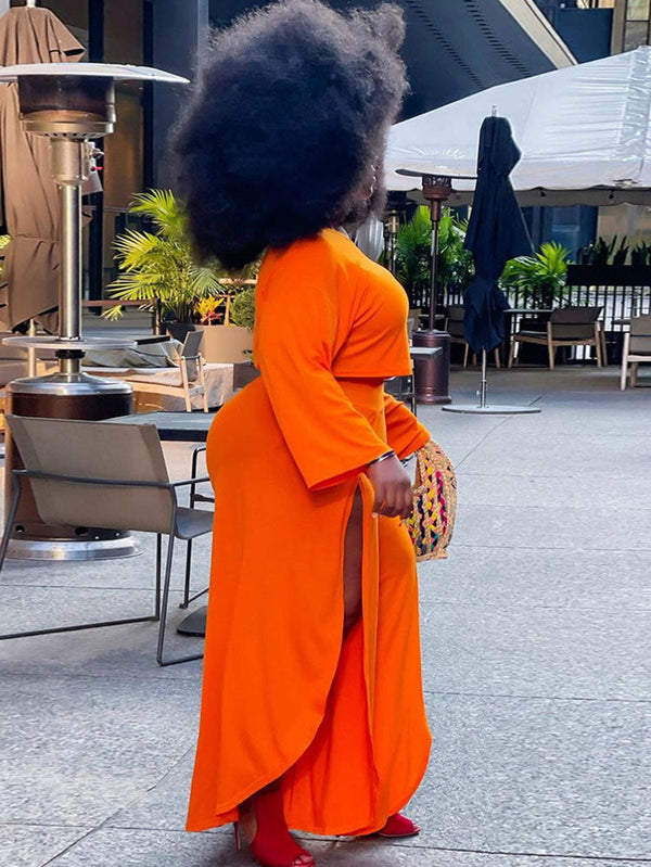 Plus Size Crop Top Long Pants Outfits Tiynon