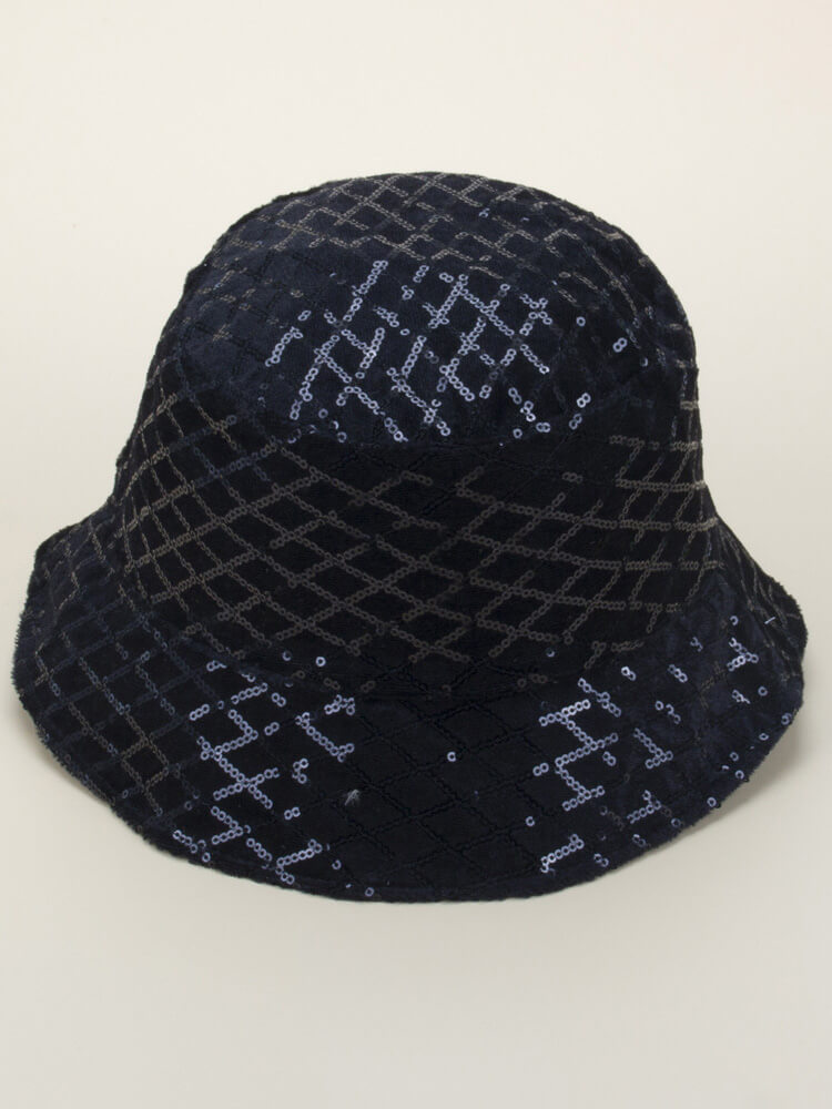 Reversible Diamond Shape Pattern Sequin Bucket Hat Tiynon