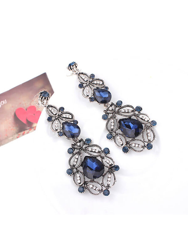 Rhinestone Hollow Out Patchwork Earrings Tiynon