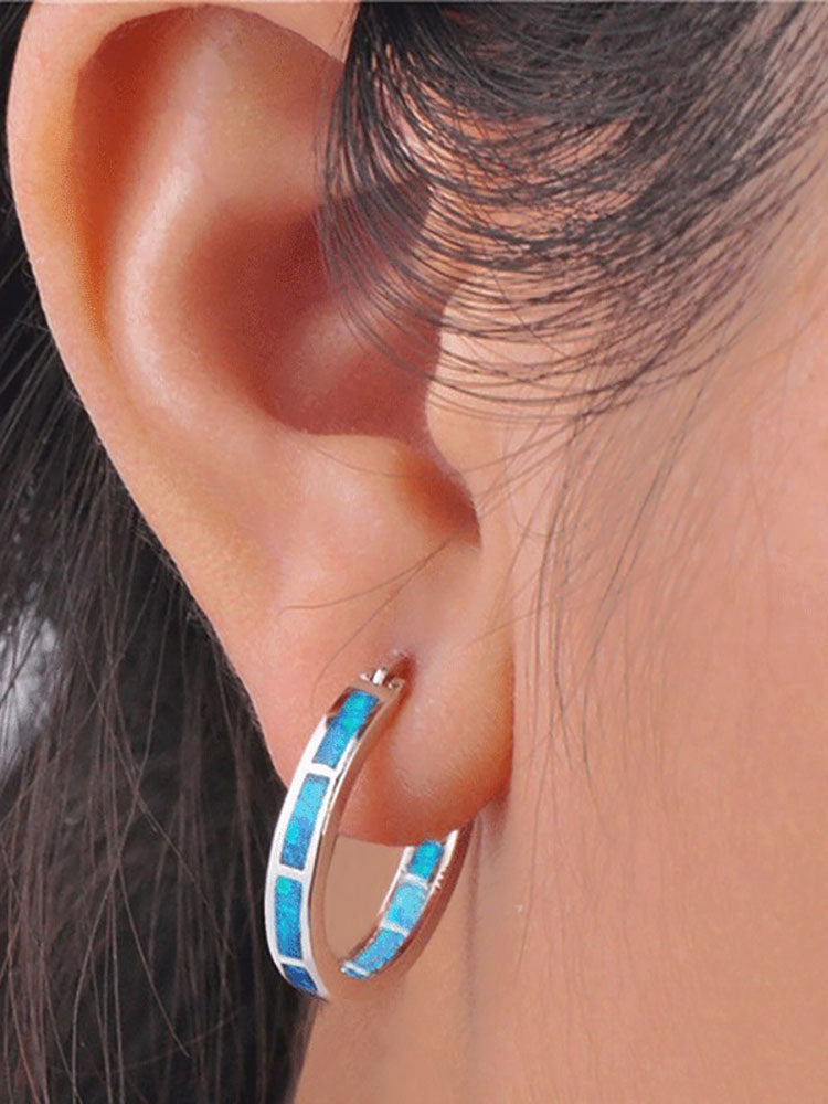 Round Colored Rhinestone Earrings Tiynon