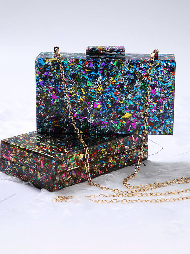 Sequins Glitter Chain Cuboid Crossbody Bags Tiynon
