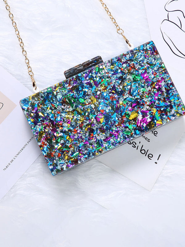 Sequins Glitter Chain Cuboid Crossbody Bags Tiynon