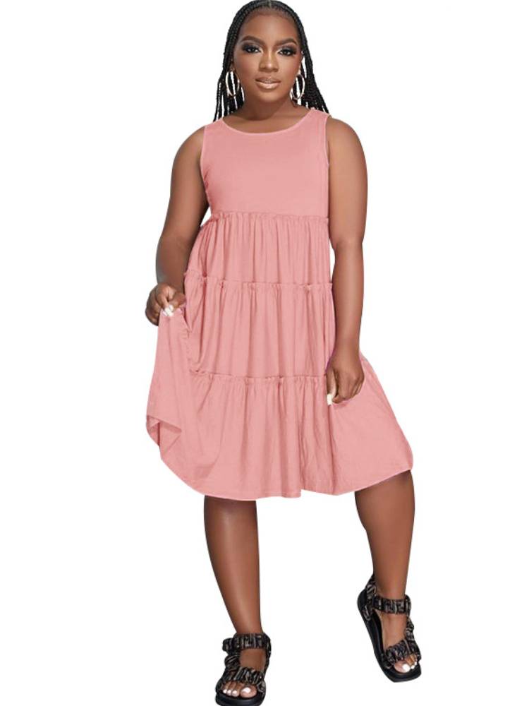 Sleeveless A Line Swing Midi Dresses Tiynon