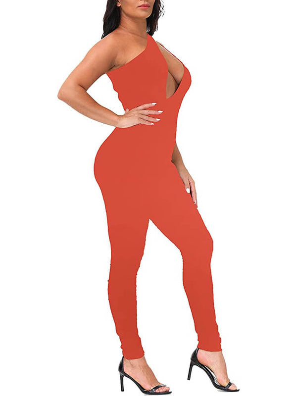 Sleeveless Cutout Skinny Long Pants Jumpsuits Tiynon