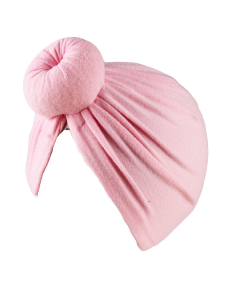 Solid Color Ruched Cross Turban Cap Tiynon