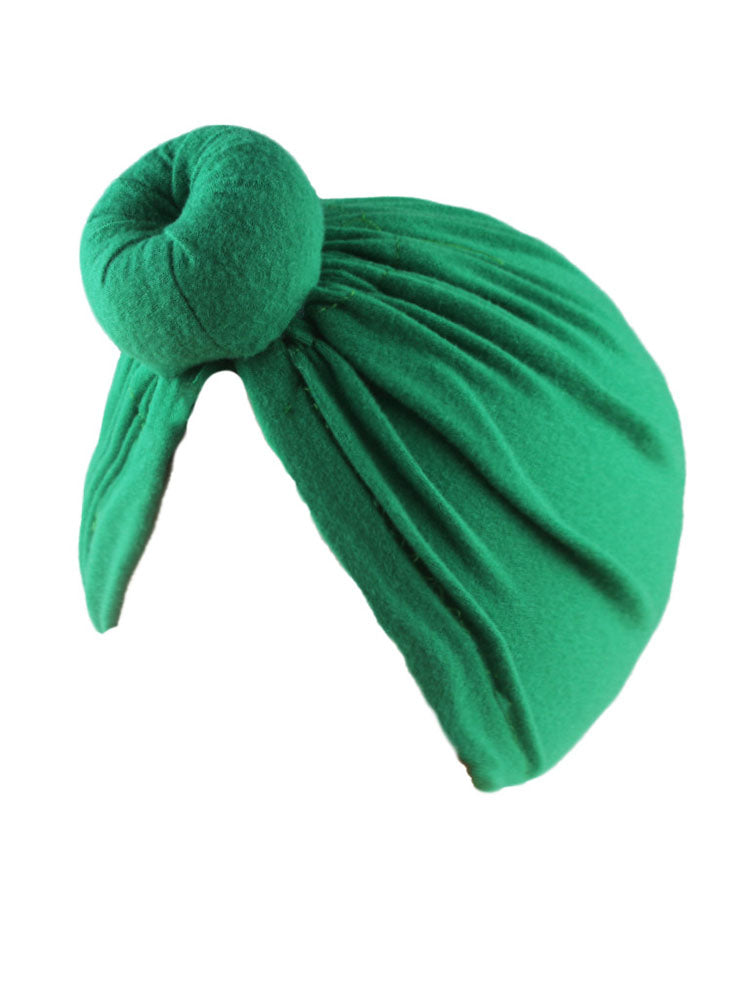 Solid Color Ruched Cross Turban Cap Tiynon