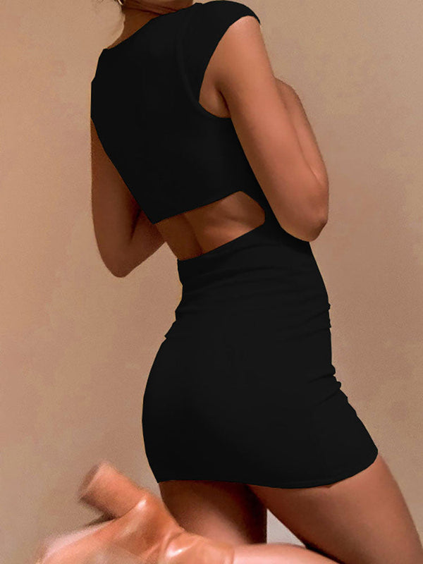 Square Neck Ruched Bodycon Mini Dresses Tiynon