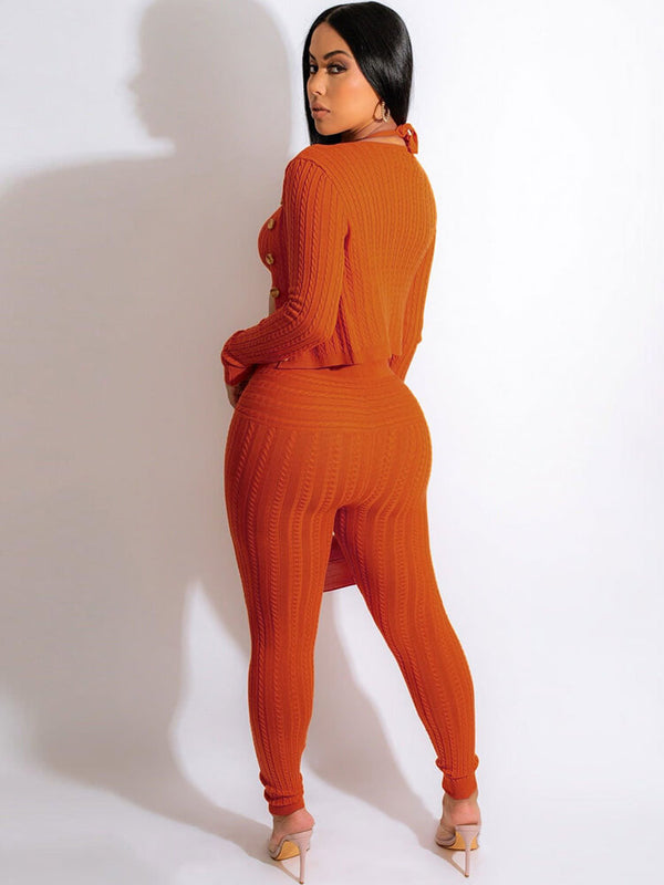 Three Piece Halter Crop Top & Bodycon Pants Tiynon