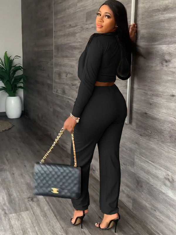 Two Piece Asymmetrical Top & Long Pants Tiynon