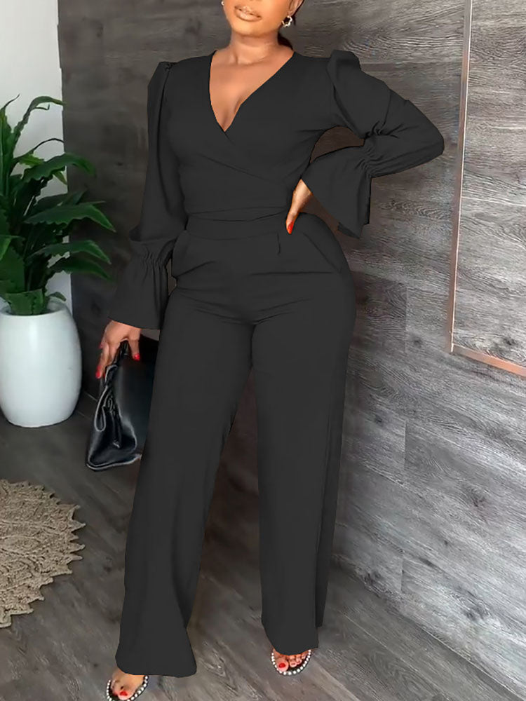 Two Piece Bell Sleeves Tops & Long Pants Tiynon