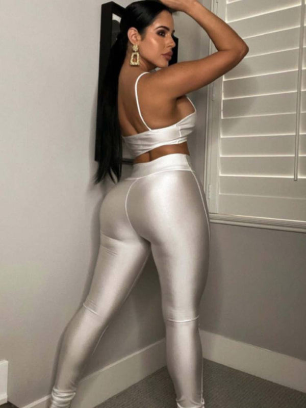 Two Piece Bra Tops & Skinny Pants Tiynon