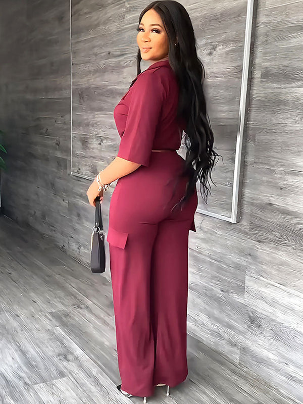 Two Piece Crop Tops & Long Pants Tiynon