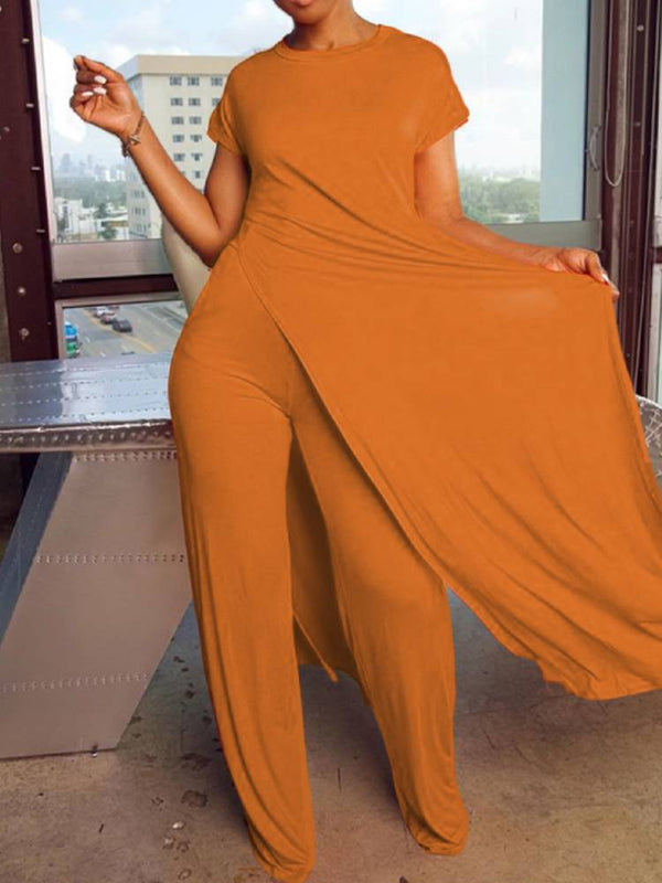 Two Piece High Split Top + Long Pants Tiynon