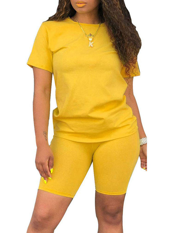 Two Piece Short Sleeve Sweatshirt Skinny Long Pants Tiynon