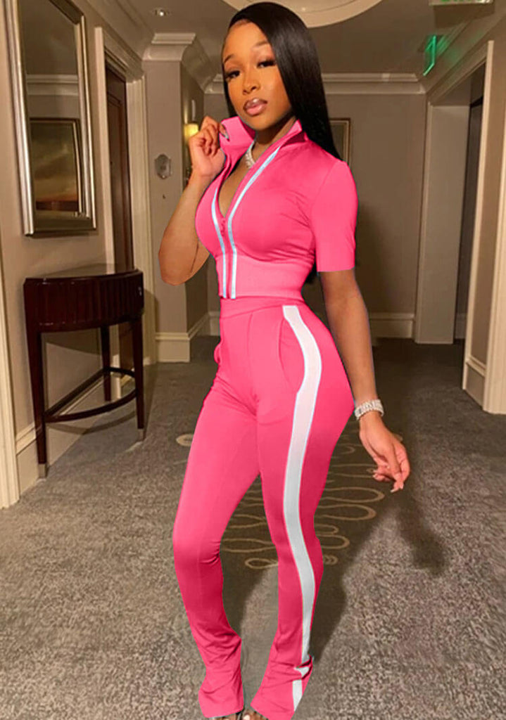 Two Pieces Short Sleeve & Skinny Long Pants Tracksuits Tiynon