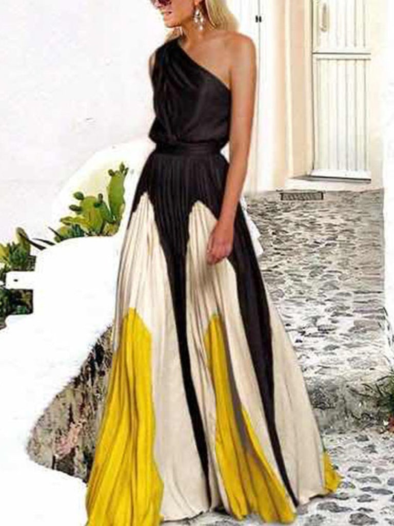 Vacation Sexy Off Shoulder Print Maxi Dress Tiynon