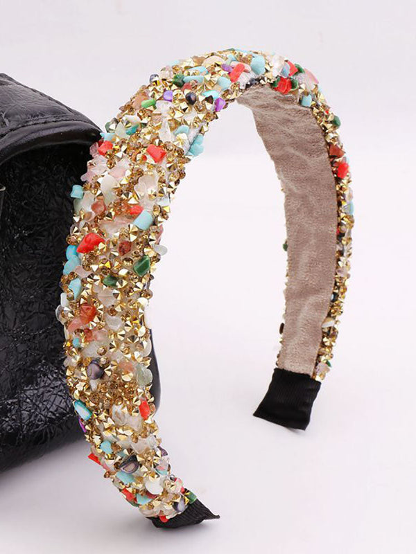 Vintage Colorful Rhinestone Sponge Headbands Tiynon