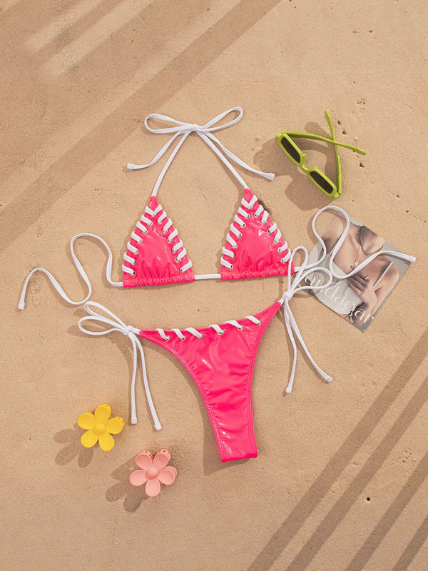 Lace-Up Bikini Swimsuit for Beach Holidays