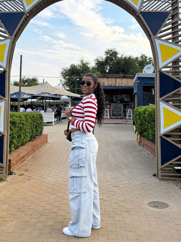 Washed Denim Cargo Pants for Casual Streetwear