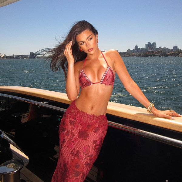 Women's Halter Neck Two-Piece Bikini Set for Holiday Vacations