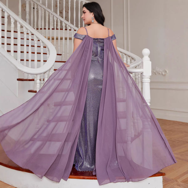 Plus Size Spaghetti Strap Backless Mermaid Gown for Formal Parties