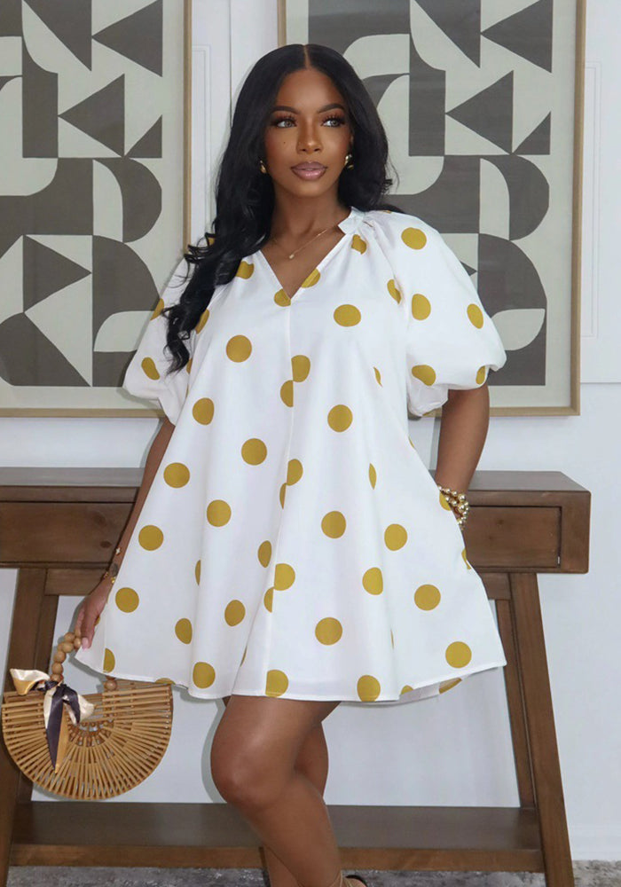 Printed A-Line Loose Dress for Holiday Vacations