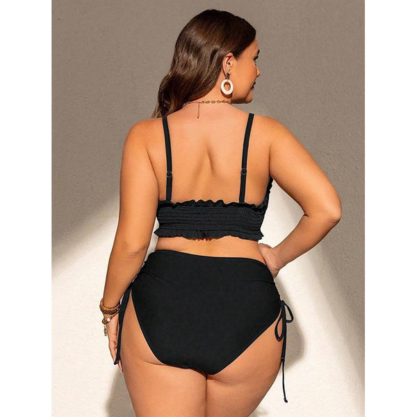 Plus Size Solid Camisole Bikini Swimsuit for Spa & Beach