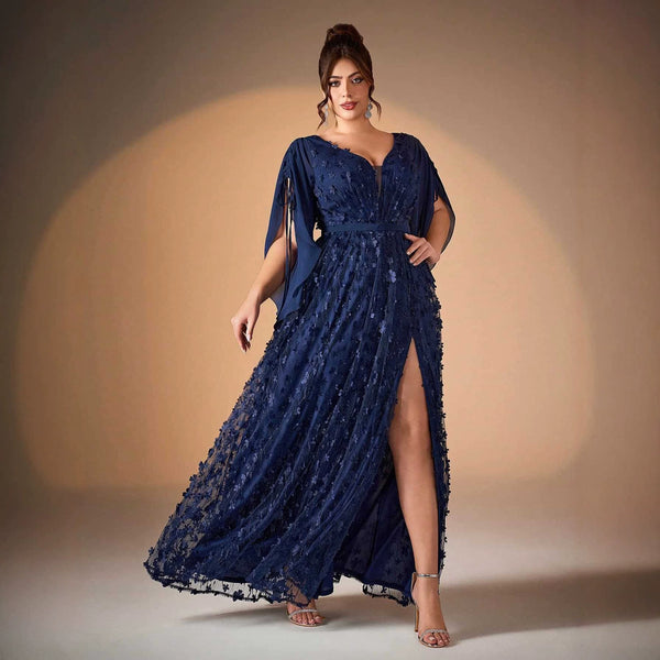 V-Neck Elegant Prom Evening Dress for Formal Events