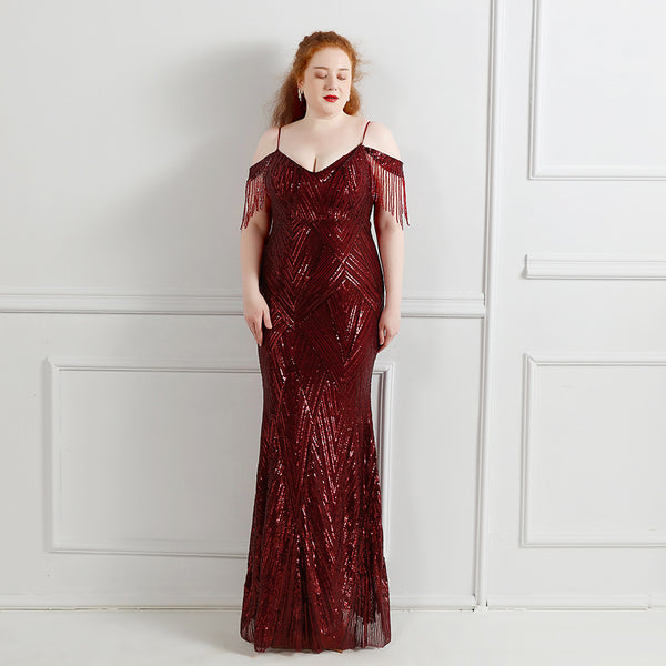 Long Sequin Super Plus Size Beauty Formal Party Evening Dress